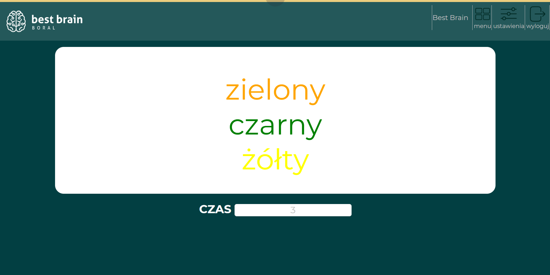 Przykładowy widok platformy prowadzącego Best Brain